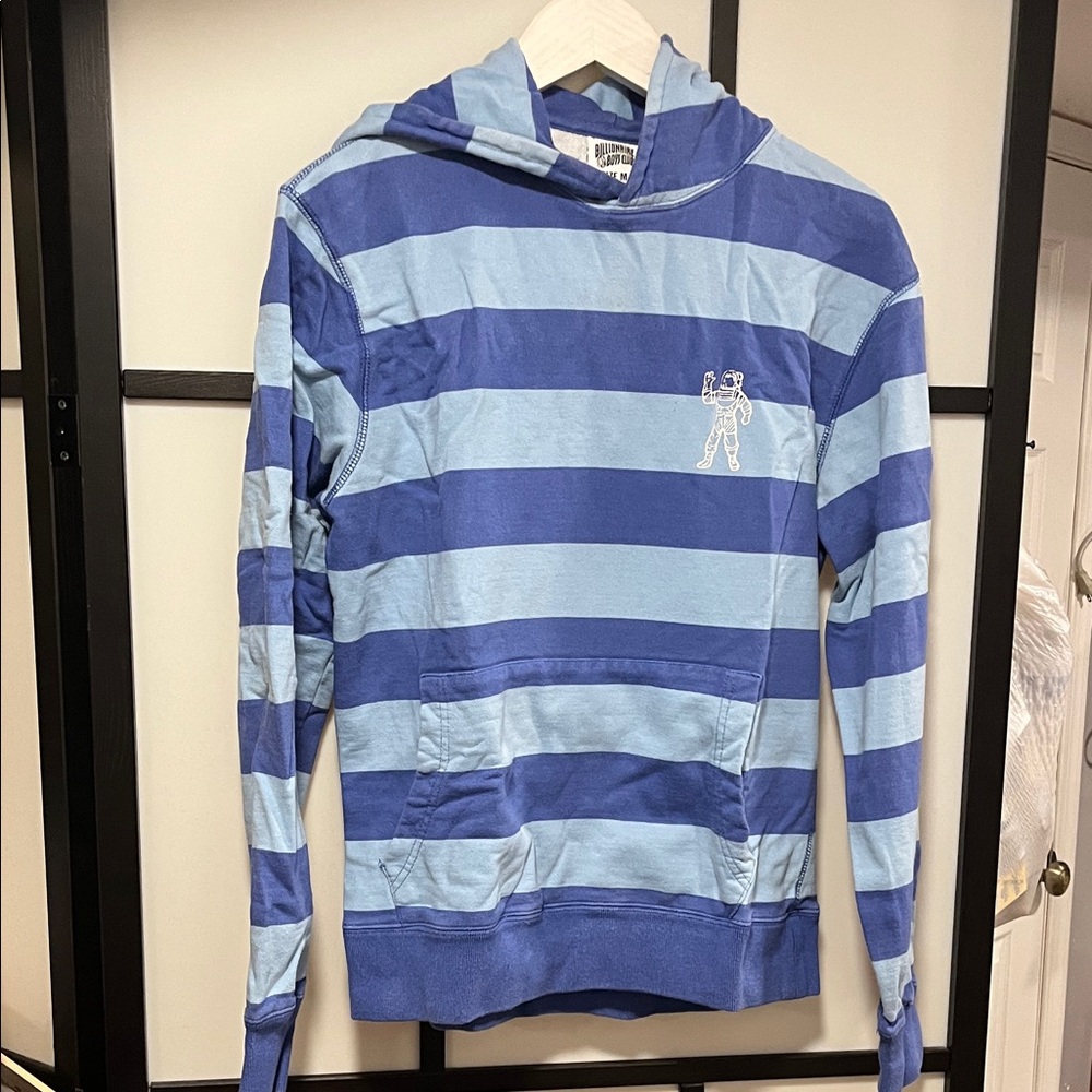 Billionaire Boys Club "Spaceman" Striped Blue Icon Logo Hoodie Men’s Size Medium